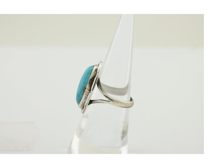 Navajo Ring 925 Silver Turquoise Native American Artist C.80's