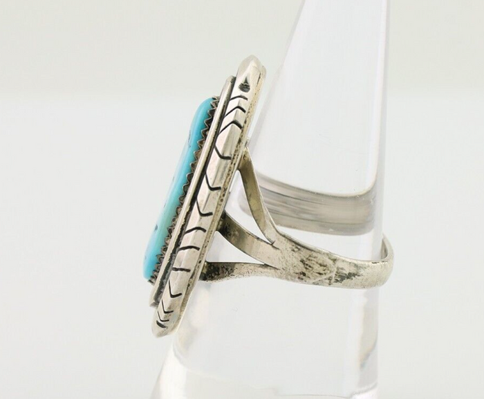 Navajo Ring 925 Silver Turquoise Native American Artist C.80's
