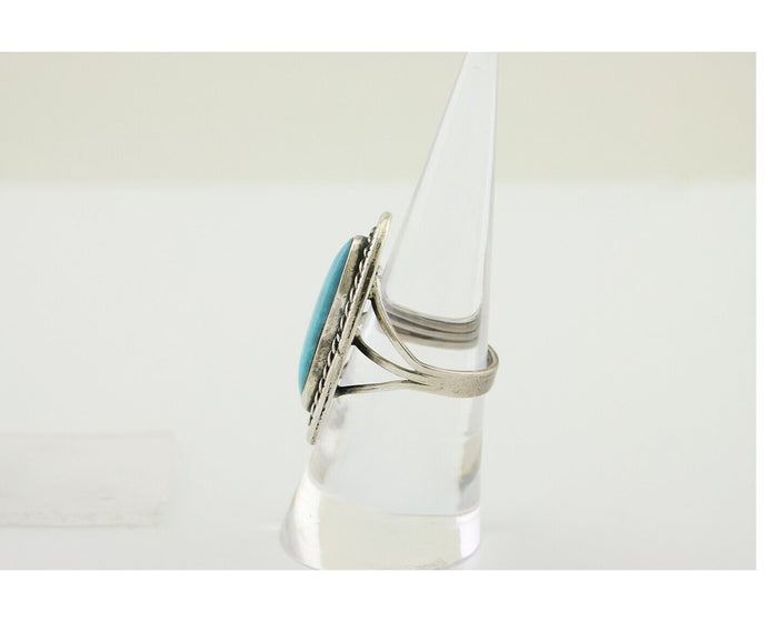 Navajo Ring 925 Silver Turquoise Native American Artist C.80's