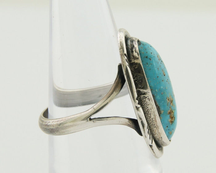 Navajo Ring 925 Silver Turquoise Native American Artist C.80's