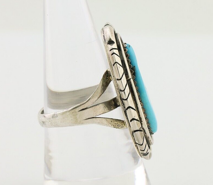 Navajo Ring 925 Silver Turquoise Native American Artist C.80's