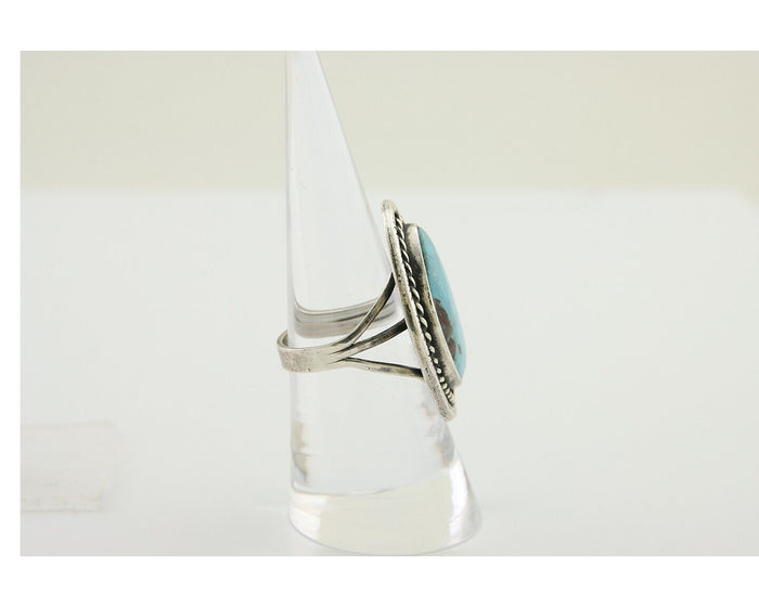 Navajo Ring 925 Silver Turquoise Native American Artist C.80's