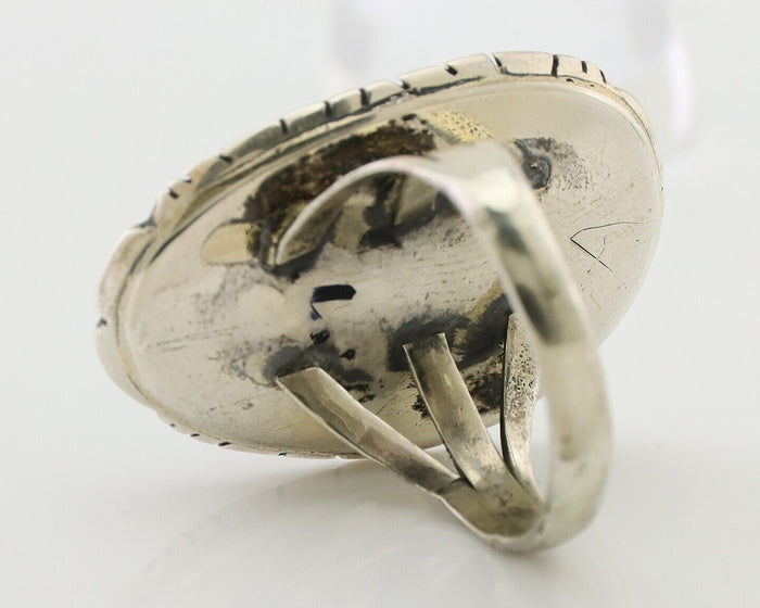 Navajo Ring 925 Silver Turquoise Native American Artist C.80's