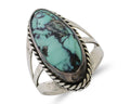 Navajo Ring 925 Silver Turquoise Native American Artist Size 6.75 C.80's