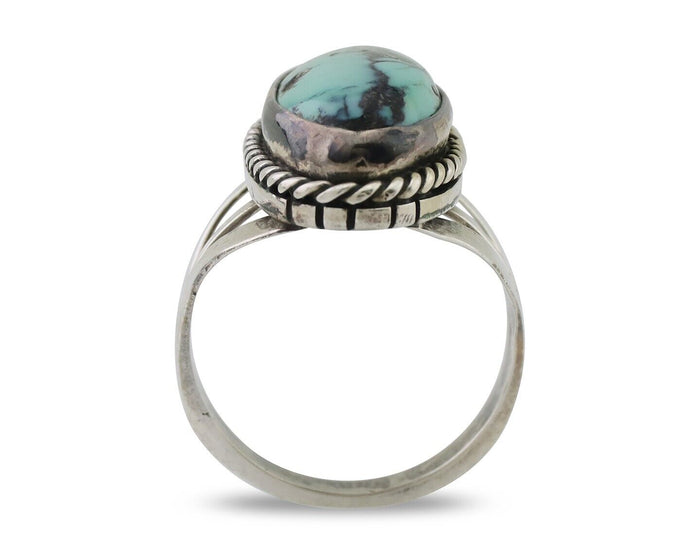 Navajo Ring 925 Silver Turquoise Native American Artist Size 6.75 C.80's