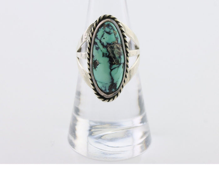 Navajo Ring 925 Silver Turquoise Native American Artist Size 6.75 C.80's