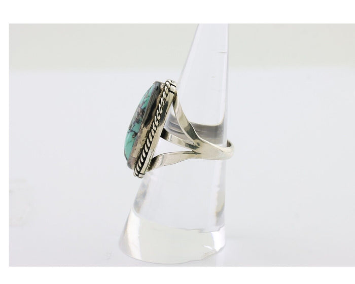 Navajo Ring 925 Silver Turquoise Native American Artist Size 6.75 C.80's