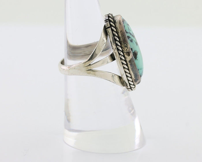 Navajo Ring 925 Silver Turquoise Native American Artist Size 6.75 C.80's