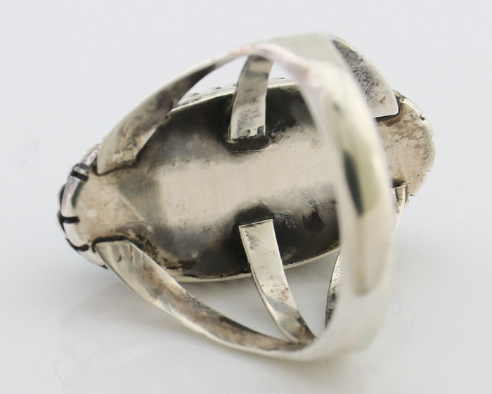 Navajo Ring 925 Silver Turquoise Native American Artist Size 6.75 C.80's