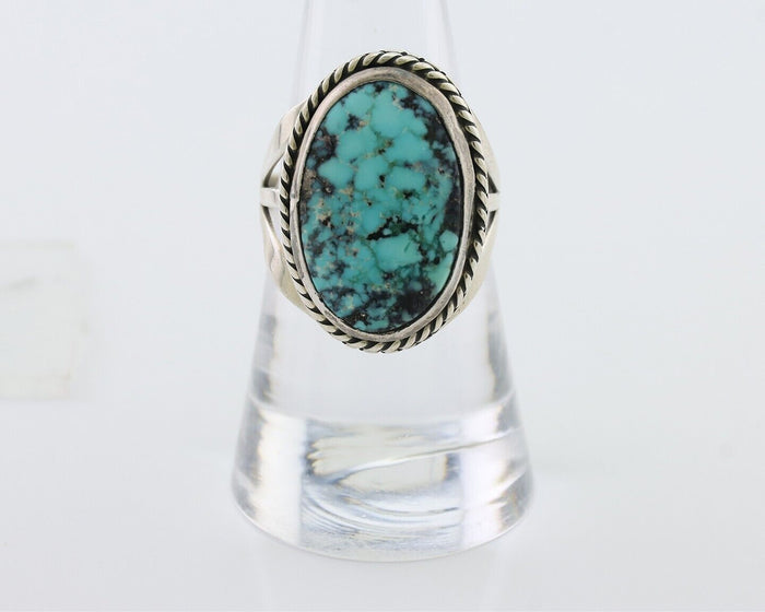 Navajo Ring 925 Silver Turquoise Native American Artist Size 7.75 C.80's