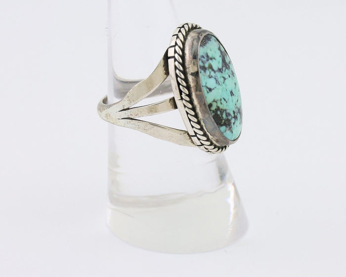 Navajo Ring 925 Silver Turquoise Native American Artist Size 7.75 C.80's