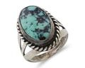 Navajo Ring 925 Silver Turquoise Native American Artist Size 8.0 C.80's
