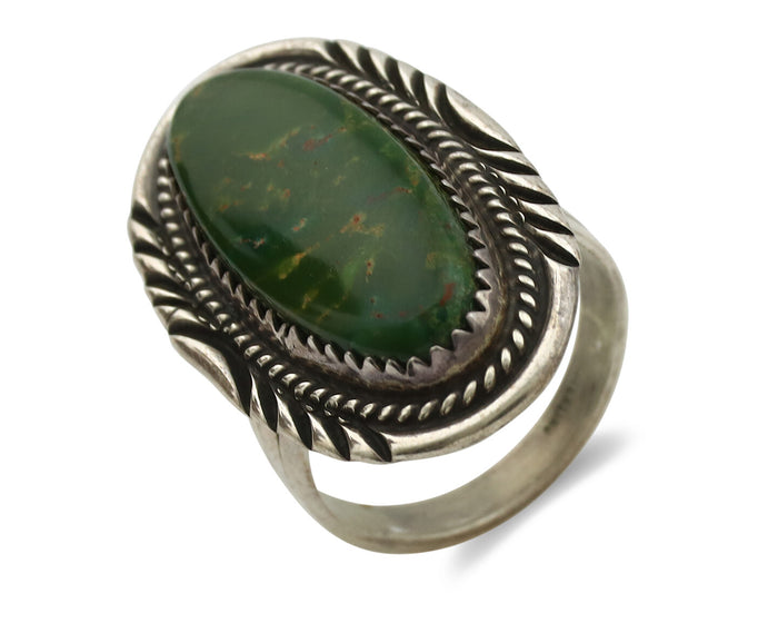 Navajo Ring .925 Silver Turquoise Signed M Begay C.1980's