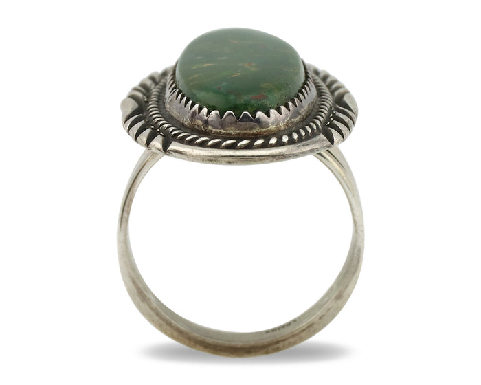 Navajo Ring .925 Silver Turquoise Signed M Begay C.1980's