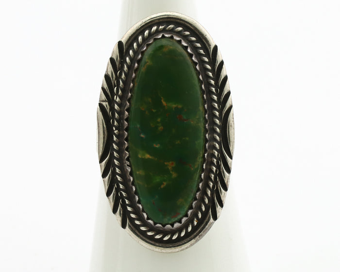 Navajo Ring .925 Silver Turquoise Signed M Begay C.1980's