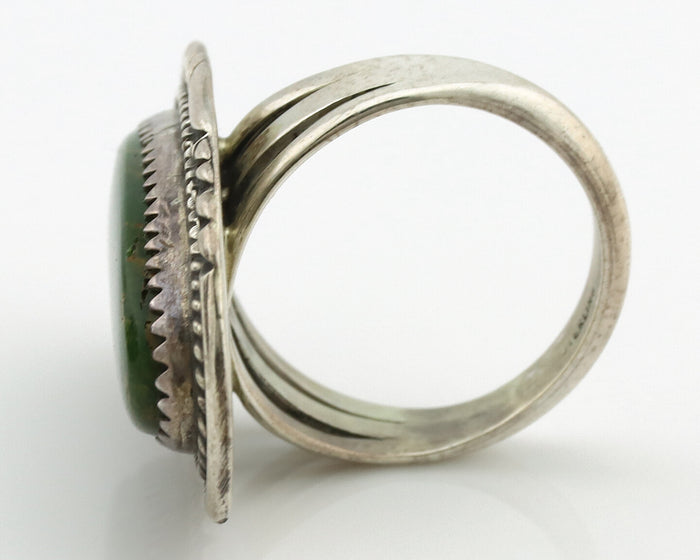 Navajo Ring .925 Silver Turquoise Signed M Begay C.1980's