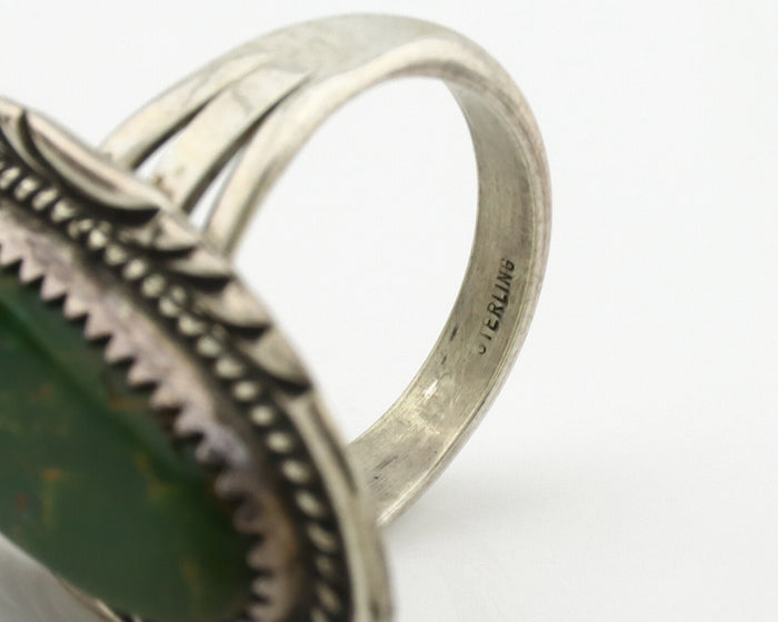 Navajo Ring .925 Silver Turquoise Signed M Begay C.1980's