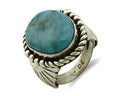 Navajo Ring .925 SOLID Silver Castle Dome Turquoise Signed Doug Zachary C.80's