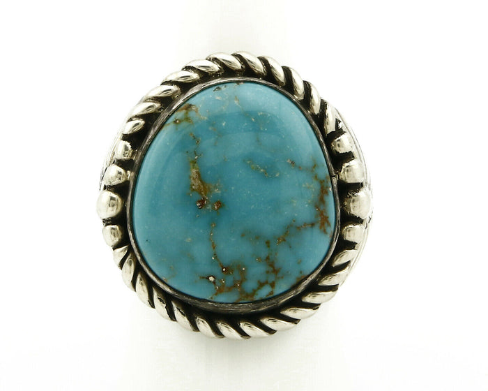 Navajo Ring .925 SOLID Silver Castle Dome Turquoise Signed Doug Zachary C.80's