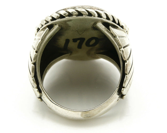 Navajo Ring .925 SOLID Silver Castle Dome Turquoise Signed Doug Zachary C.80's