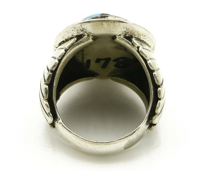 Navajo Ring .925 SOLID Silver Castle Dome Turquoise Signed Doug Zachary C.80's