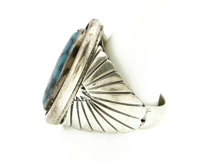 Navajo Ring .925 SOLID Silver China Mountain Turquoise Signed Doug Zachary C.80