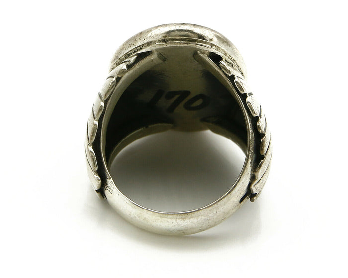 Navajo Ring .925 SOLID Silver China Mountain Turquoise Signed Doug Zachary C.80