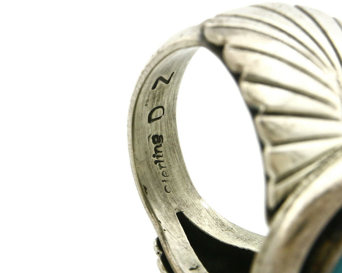 Navajo Ring .925 SOLID Silver China Mountain Turquoise Signed Doug Zachary C.80