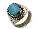 Navajo Ring .925 SOLID Silver Kingman Turquoise Artist Martha Cayatineto