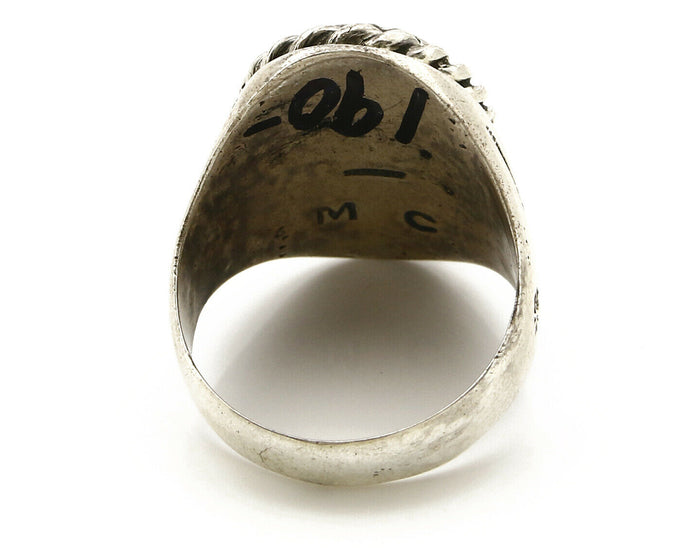 Navajo Ring .925 SOLID Silver Kingman Turquoise Artist Martha Cayatineto
