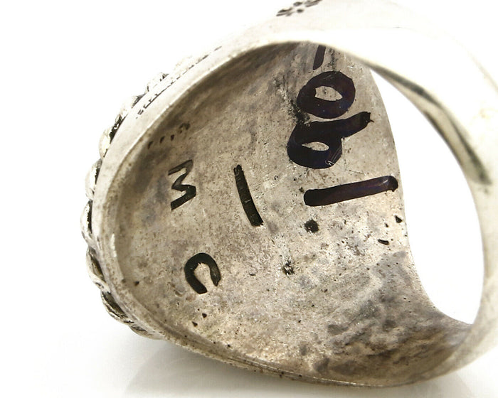 Navajo Ring .925 SOLID Silver Kingman Turquoise Artist Martha Cayatineto