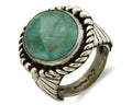 Navajo Ring 925 SOLID Silver Kingman Turquoise Signed Artist Doug Zachary C.80's