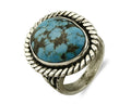 Navajo Ring .925 SOLID Silver Kingman Turquoise Signed Ralph Pemberton C.1975