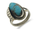 Navajo Ring 925 Sterling Bisbee Turquoise Native Artist C.80's Size 5.75