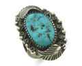 Navajo Ring 925 Sterling Blue Turquoise Artist Signed Billie Eagle C.80's