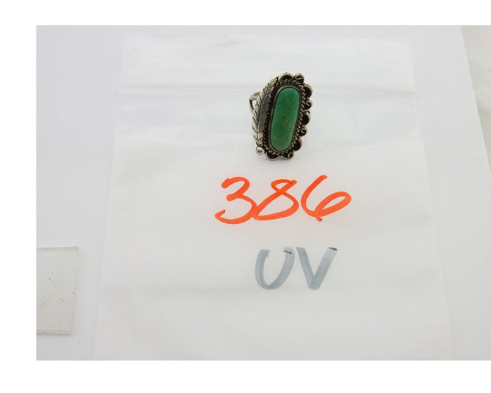 Navajo Ring .925 Sterling Blue Turquoise Artist Signed R Yazzie C.80's