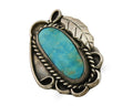 Navajo Ring 925 Sterling Blue Turquoise Native American Artist C.80's
