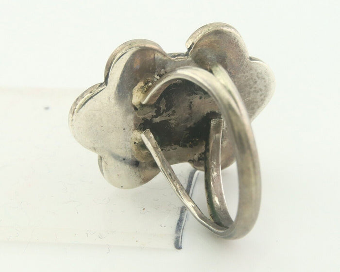 Navajo Ring 925 Sterling Natural Blue Turquoise Native Artist C.80's Size 5.75