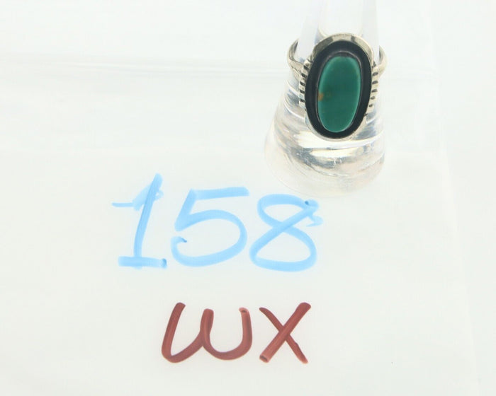 Navajo Ring 925 Sterling Natural Blue Turquoise Native Artist C.80's Size 7.75