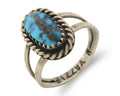 Navajo Ring 925 Sterling Natural Blue Turquoise Signed M Yazzie C.80's