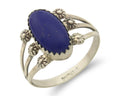 Navajo Ring 925 Sterling Natural Lapis Handmade Native Artist C.80's