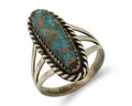 Navajo Ring 925 Sterling Nevada Turquoise Native American Artist C.80's