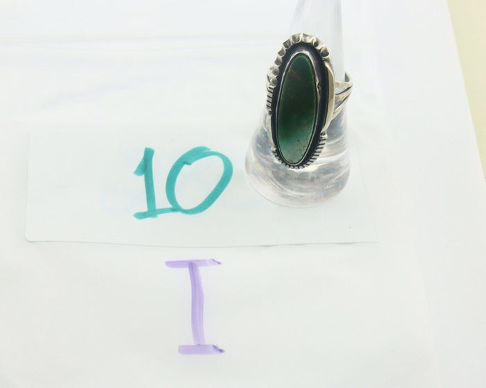 Navajo Ring 925 Sterling Royston Turquoise Native Artist C.80's Size 7.75