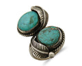 Navajo Ring 925 Sterling Silver Blue Turquoise Native American Artist C.80's