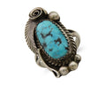 Navajo Ring 925 Sterling Silver Natural Turquoise Native American Artist C.80's