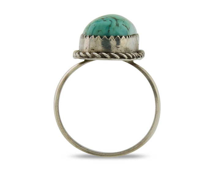 Navajo Ring 925 Sterling Silver Turquoise Native American Artist C.80's