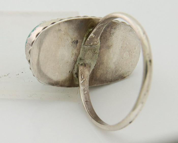 Navajo Ring 925 Sterling Silver Turquoise Native American Artist C.80's
