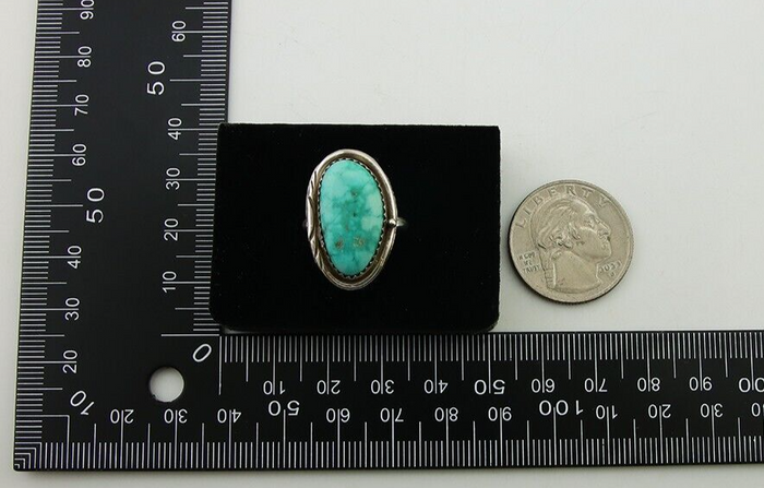 Navajo Ring 925 Sterling Silver Turquoise Native American Artist C.80's