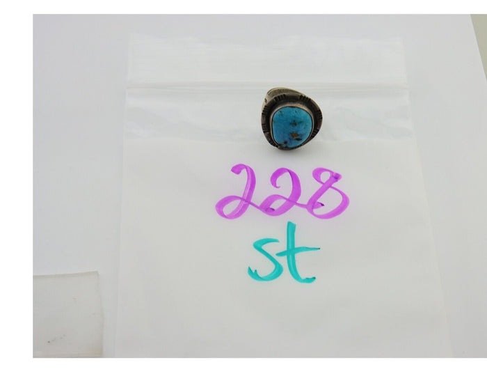 Navajo Ring 925 Sterling Silver Turquoise Native American Artist C.80's