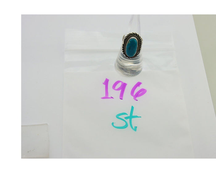 Navajo Ring 925 Sterling Silver Turquoise Native American Artist C.80's